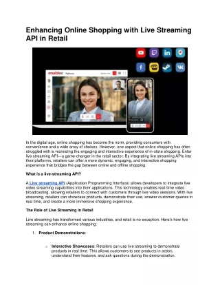 Enhancing Online Shopping with Live Streaming  API in Retail