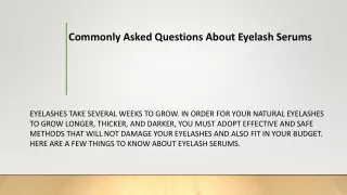 Commonly Asked Questions About Eyelash Serums