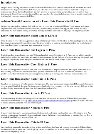 Perfect Bikini Inner Line: Laser Hair Removal in El Paso