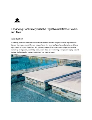 Enhancing Pool Safety with the Right Natural Stone Pavers and Tiles