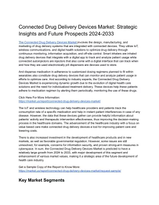 Connected Drug Delivery Devices Market: Impact of COVID-19 on Market Dynamics