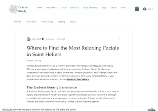 Where to Find the Most Relaxing Facials in Saint Heliers