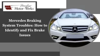 Mercedes Braking System Troubles How to Identify and Fix Brake Issues