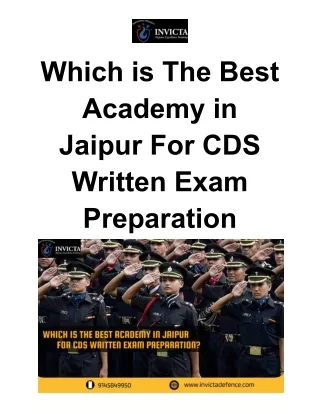 Which is The Best Academy in Jaipur For CDS Written Exam Preparation