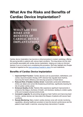 What Are the Risks and Benefits of Cardiac Device Implantation_