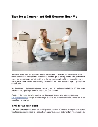 Tips for a Convenient Self-Storage Near Me