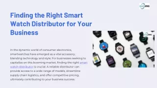 Finding the Right Smart Watch Distributor for Your Business