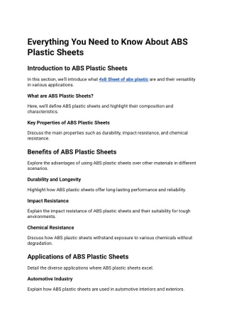 Everything You Need to Know About ABS Plastic Sheets