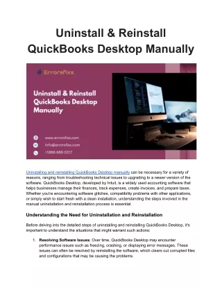 Uninstall & Reinstall QuickBooks Desktop Manually