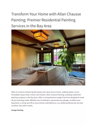 Change your home with Allan's house painting service