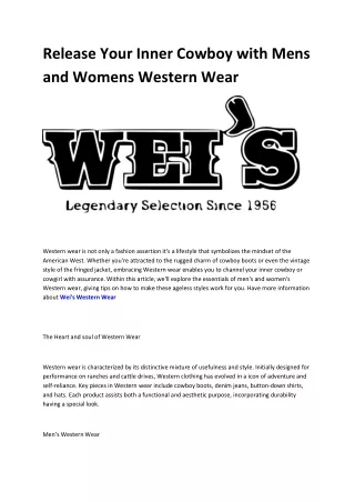 Wei's - buy western clothing in US