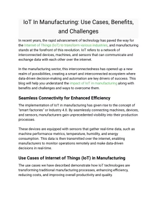 IoT In Manufacturing_ Use Cases, Benefits, and Challenges