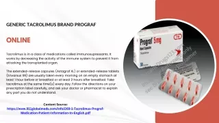 Generic Tacrolimus brand prograf online