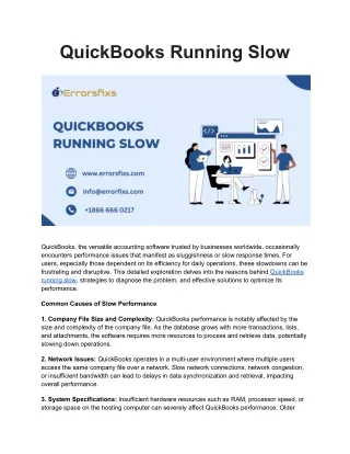 QuickBooks Running Slow