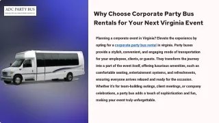 Why Choose Corporate Party Bus Rentals for Your Next Virginia Event