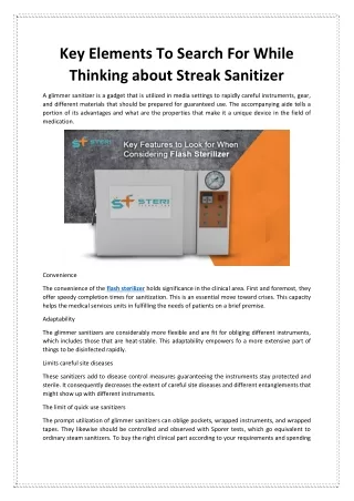 Key Elements To Search For While Thinking about Streak Sanitizer