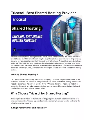 Tricasol_ Best Shared Hosting Provider