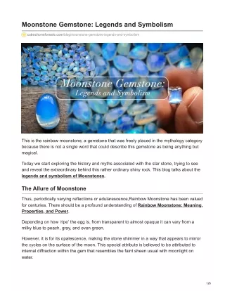 cabochonsforsale.com-Moonstone Gemstone Legends and Symbolism