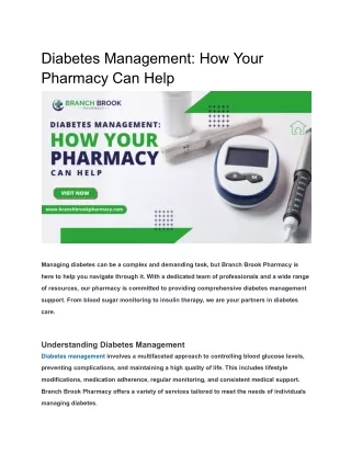 Diabetes Management How Your Pharmacy Can Help