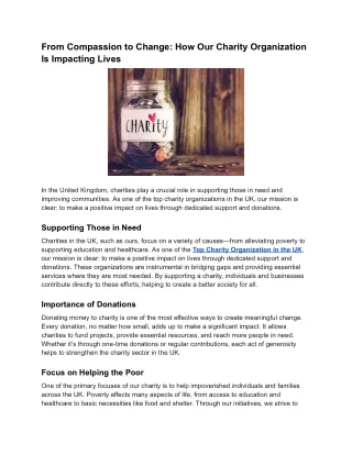 _From Compassion to Change_ How Our Charity Organization Is Impacting Lives