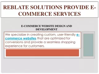 E-Commerce Services for Your Business Success