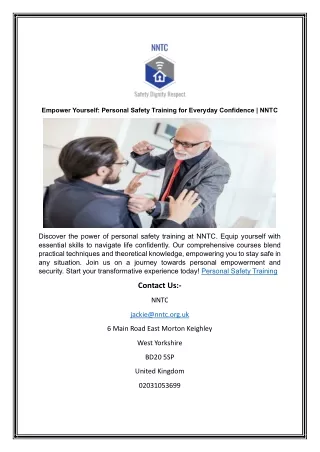 Empower Yourself: Personal Safety Training for Everyday Confidence | NNTC