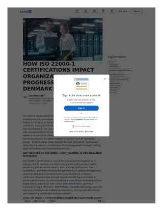 HOW ISO 22000-1 CERTIFICATIONS IMPACT ORGANIZATION PROGRESS IN DENMARK?