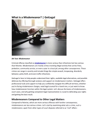 Understanding What is a Misdemeanor with GetLegal