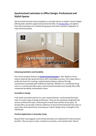 Synchronized Laminates in Office Design Professional and Stylish Spaces