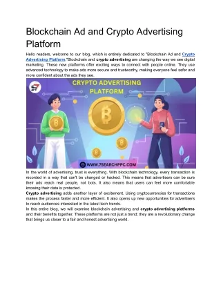 Blockchain Ad and Crypto Advertising Platform