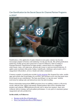 Can Gamification be the Secret Sauce for Channel Partner Programs in 2024