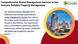 Ensuring Optimal Property Performance With Expert Rental Management Services in San Antonio