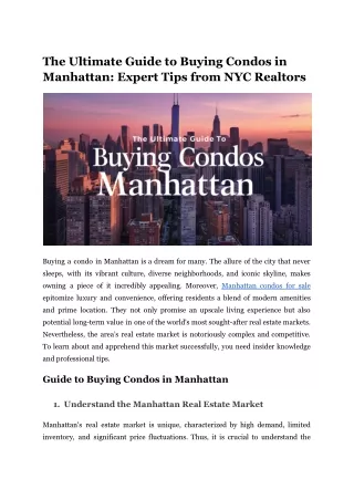 The Ultimate Guide to Buying Condos in Manhattan_ Expert Tips from NYC Realtors