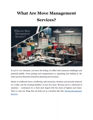 What Are Move Management Services