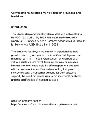 Conversational Systems Market: The Next Big Thing in Tech