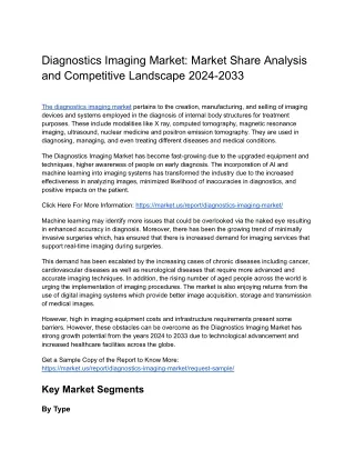 Diagnostics Imaging Market: Impact of COVID-19 on Market Dynamics