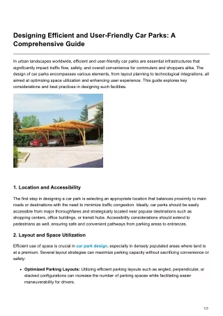 onn-point.blogspot.com-Designing Efficient and User-Friendly Car Parks A Comprehensive Guide