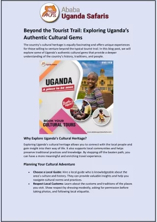 Beyond the Tourist Trail: Exploring Uganda’s Authentic Cultural Gems