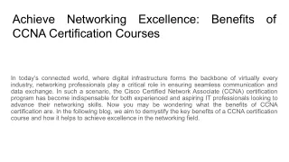 CCNA COURSE IN NOIDA