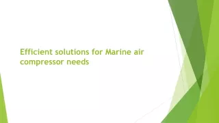 Efficient solutions for Marine air compressor needs