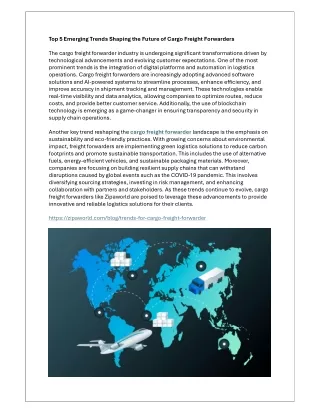 Top 5 Emerging Trends Shaping the Future of Cargo Freight Forwarders