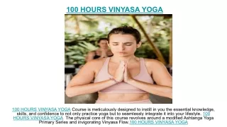 100 HOURS VINYASA YOGA
