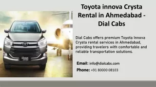 Toyota innova Crysta Rental in Ahmedabad  - DialCabs