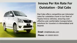 Innova Per Km Rate For Outstation - DialCabs