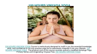 100 HOURS VINYASA YOGA