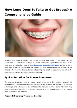 How Long Does It Take to Get Braces_ A Comprehensive Guide