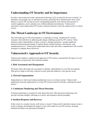 Understanding OT Security and Its Importance