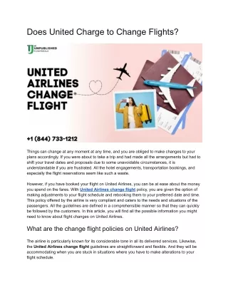 Does United Charge to Change Flights