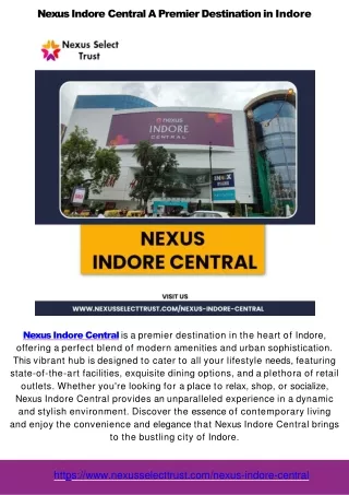 Experience Shopping Bliss at Nexus Indore Central and Nexus Seawoods Navi Mumbai