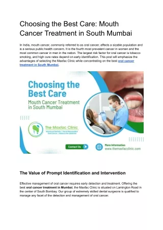 Choosing the Best Care_ Mouth Cancer Treatment in South Mumbai